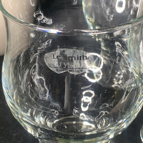 Set of 4 HARD TO FIND RARE L. E. Smith crystal glasses made in Belgium - Picture 4 of 9